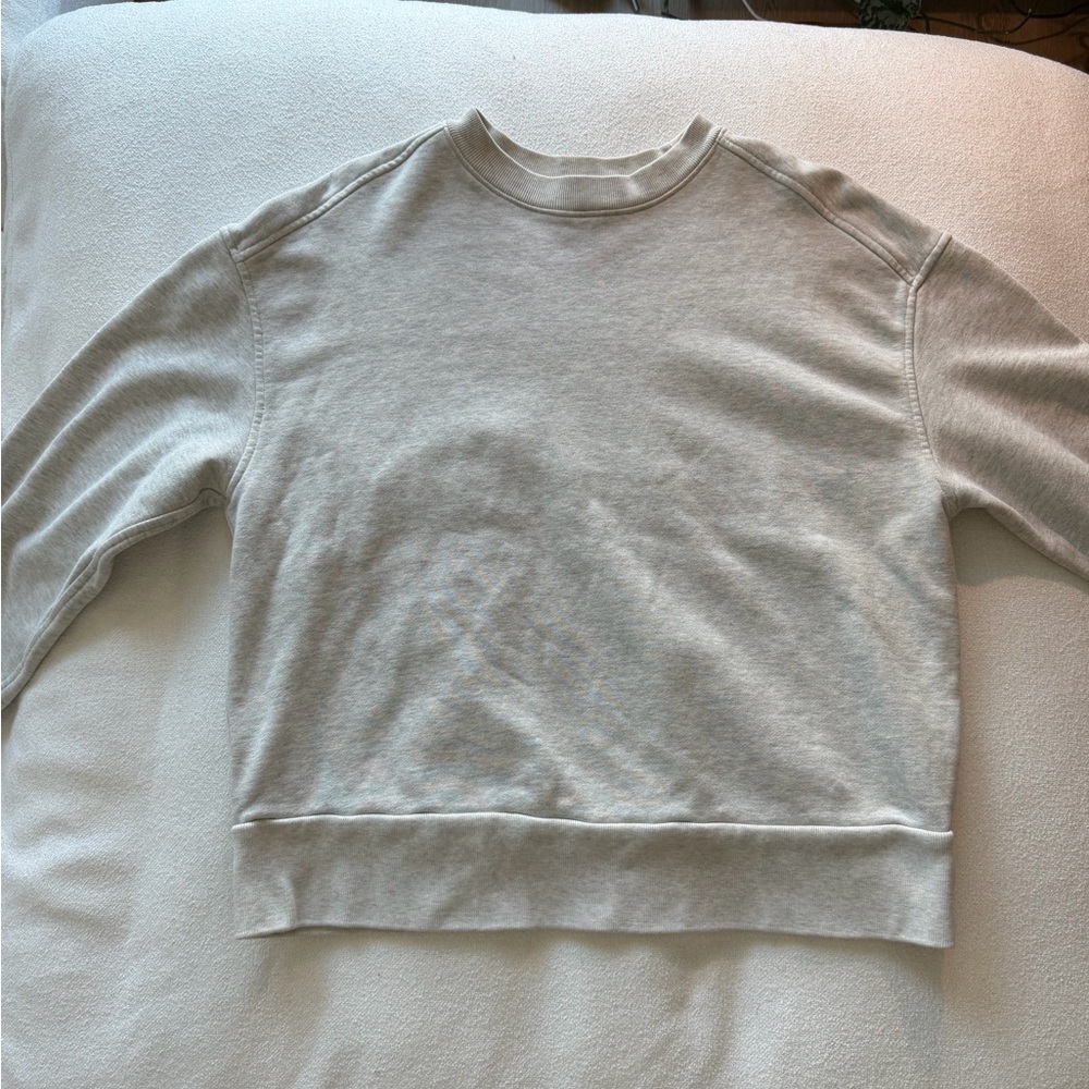 Everlane The Track Oversized Crew Light Heather Grey - Size M